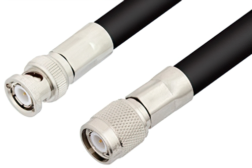 TNC Male to BNC Male Cable 48 Inch Length Using RG214 Coax, RoHS