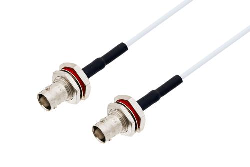 BNC Female Bulkhead to BNC Female Bulkhead Cable Using RG188 Coax with HeatShrink