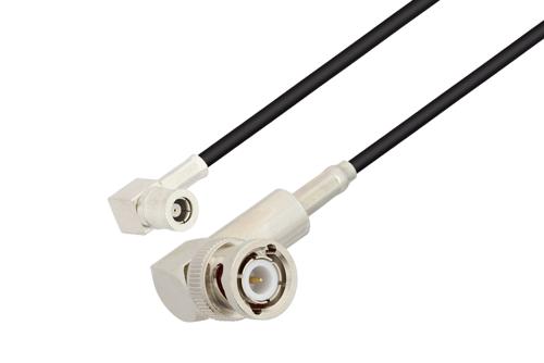 SMB Plug Right Angle to BNC Male Right Angle Cable Using RG174 Coax