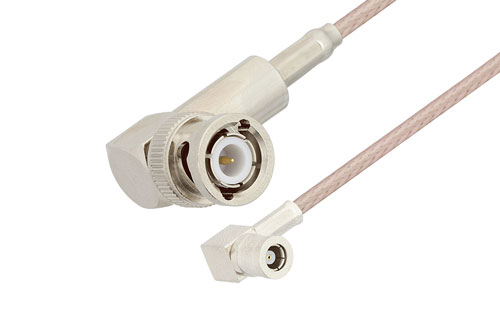 SMB Plug Right Angle to BNC Male Right Angle Cable Using RG316 Coax