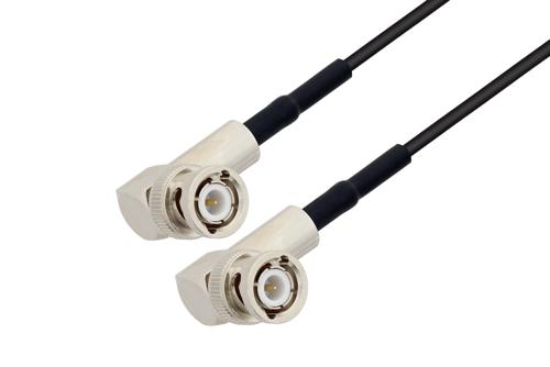 BNC Male Right Angle to BNC Male Right Angle Cable Using RG174 Coax with HeatShrink