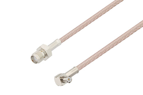 SMA Female to MCX Plug Right Angle Cable Using RG316 Coax