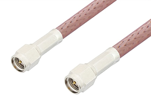 SMA Male to SMA Male Cable 12 Inch Length Using RG142 Coax, RoHS
