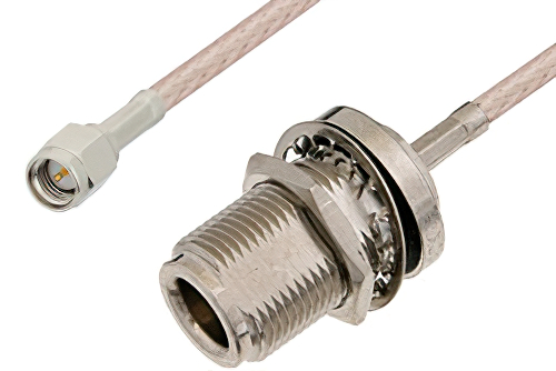 SMA Male to N Female Bulkhead Cable Using RG316-DS Coax, RoHS