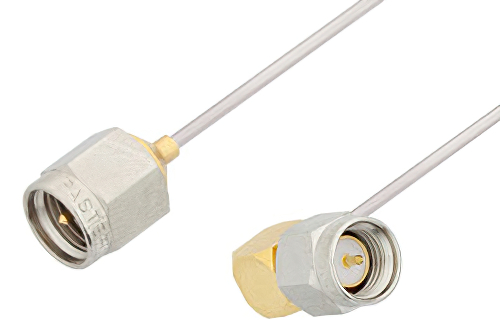 SMA Male to SMA Male Right Angle Cable 60 Inch Length Using PE-SR047AL Coax