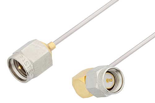 SMA Male to SMA Male Right Angle Cable 48 Inch Length Using PE-SR047AL Coax