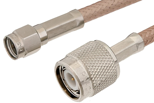 SMA Male to TNC Male Cable 36 Inch Length Using RG400 Coax, RoHS