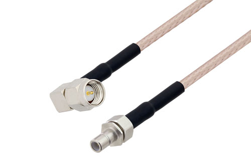 SMA Male Right Angle to SMB Jack Cable Using RG316 Coax with HeatShrink