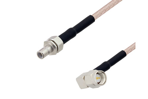 SMA Male Right Angle to SMB Jack Cable 36 Inch Length Using RG316 Coax with HeatShrink, LF Solder