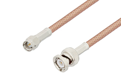 SMA Male to BNC Male Cable 36 Inch Length Using PE-P195 Coax