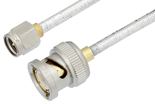 SMA Male to BNC Male Cable 36 Inch Length Using PE-SR402FL Coax