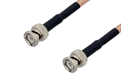 BNC Male to BNC Male Cable Using PE-P195 Coax with HeatShrink
