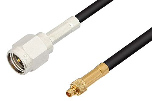 SMA Male to MMCX Plug Cable 24 Inch Length Using RG174 Coax, RoHS