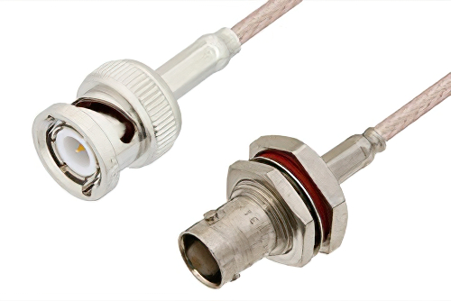 BNC Male to BNC Female Bulkhead Cable Using 75 Ohm RG179 Coax