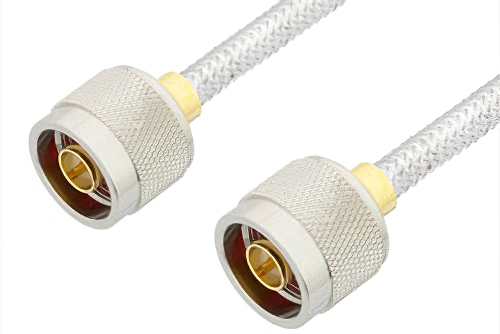 N Male to N Male Cable 18 Inch Length Using PE-SR401FL Coax, RoHS