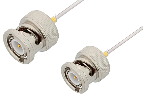 BNC Male to BNC Male Cable 6 Inch Length Using PE-SR047AL Coax