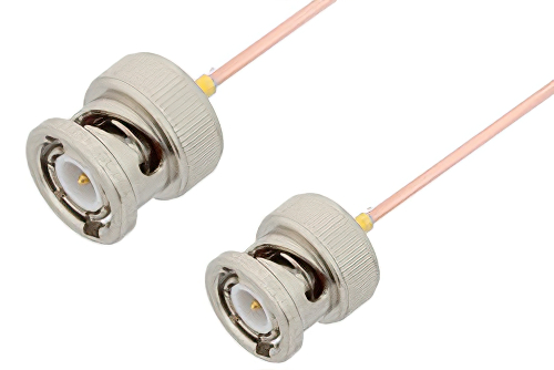 BNC Male to BNC Male Cable 12 Inch Length Using PE-047SR Coax