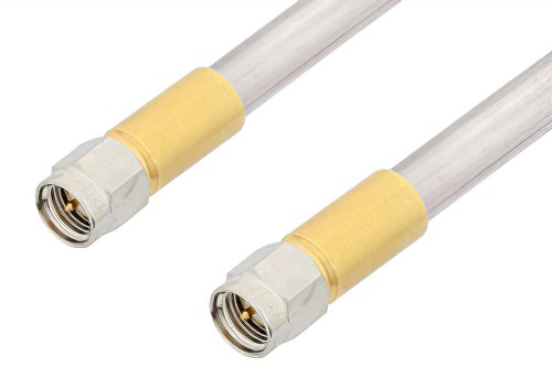 SMA Male to SMA Male Cable 24 Inch Length Using PE-SR401AL Coax , LF Solder