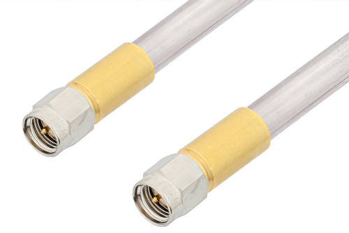 SMA Male to SMA Male Cable 6 Inch Length Using PE-SR401AL Coax , LF Solder