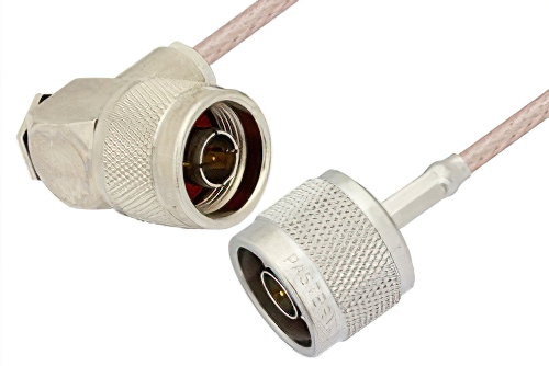 N Male to N Male Right Angle Cable Using RG316-DS Coax, RoHS