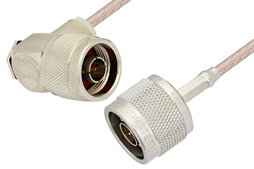 N Male to N Male Right Angle Cable Using RG316 Coax, RoHS