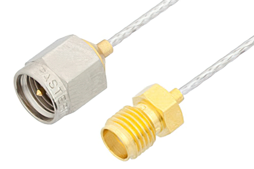 SMA Male to SMA Female Cable Using PE-SR047FL Coax, RoHS