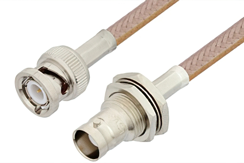BNC Male to BNC Female Bulkhead Cable Using RG400 Coax