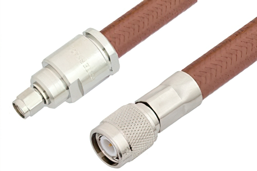 SMA Male to TNC Male Cable 48 Inch Length Using RG393 Coax, RoHS
