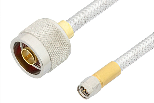 SMA Male to N Male Cable 12 Inch Length Using PE-SR401FL Coax