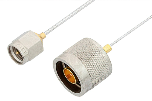 SMA Male to N Male Cable 18 Inch Length Using PE-SR047FL Coax, RoHS