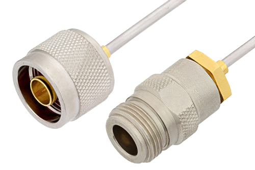 N Male to N Female Cable 18 Inch Length Using PE-SR405AL Coax