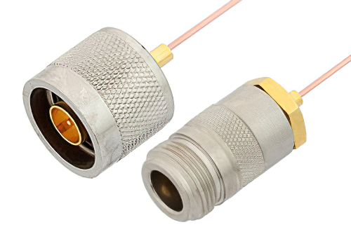 N Male to N Female Cable 36 Inch Length Using PE-047SR Coax