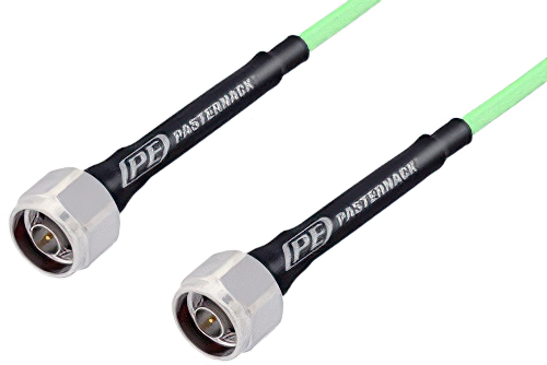 N Male to N Male Low Loss Test Cable 60 Inch Length Using PE-P142LL Coax, RoHS