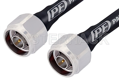 N Male to N Male Low Loss Test Cable 60 Inch Length Using PE-P142LL Coax, RoHS
