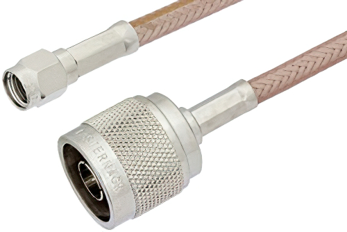 Reverse Polarity SMA Male to N Male Cable 36 Inch Length Using RG400 Coax