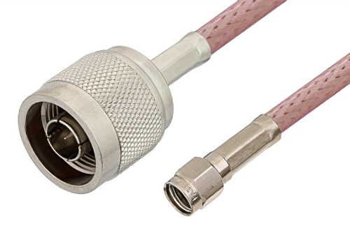 Reverse Polarity SMA Male to N Male Cable 12 Inch Length Using RG142 Coax