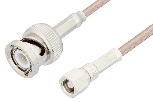 SMC Plug to BNC Male Cable 24 Inch Length Using RG316-DS Coax