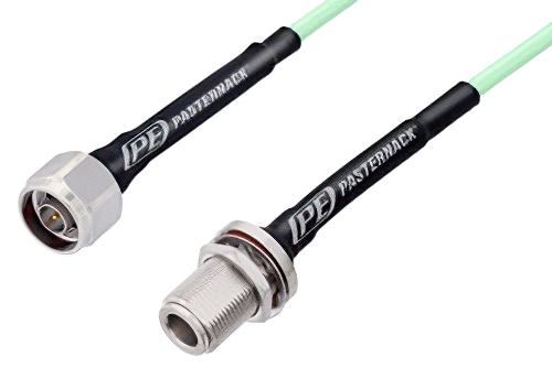 N Male to N Female Bulkhead Low Loss Test Cable 150 CM Length Using PE-P142LL Coax, RoHS