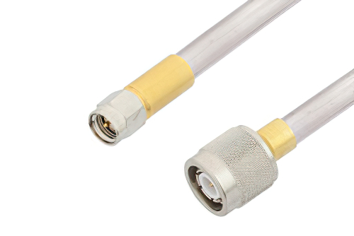 SMA Male to TNC Male Cable 12 Inch Length Using PE-SR401AL Coax , LF Solder