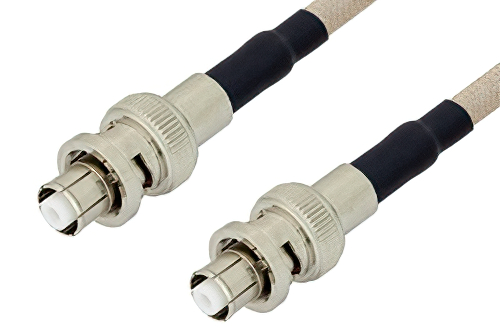 SHV Plug to SHV Plug Cable 12 Inch Length Using RG141 Coax , LF Solder