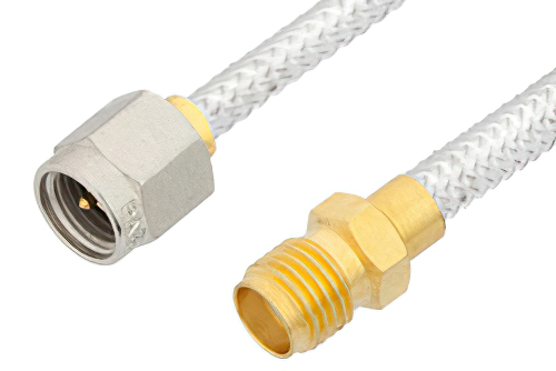 SMA Male to SMA Female Cable 12 Inch Length Using PE-SR402FL Coax, RoHS