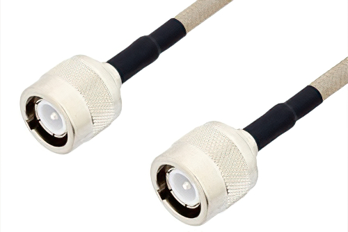 C Male to C Male Cable 12 Inch Length Using RG141 Coax , LF Solder