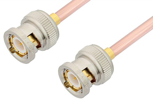 BNC Male to BNC Male Cable 12 Inch Length Using RG402 Coax, RoHS