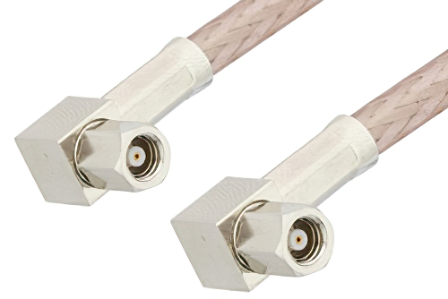 SMC Plug Right Angle to SMC Plug Right Angle Cable 24 Inch Length Using RG316-DS Coax