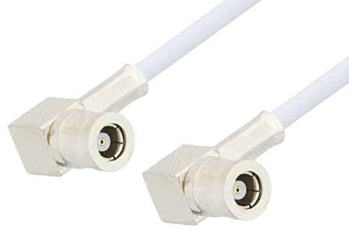 SMB Plug Right Angle to SMB Plug Right Angle Cable 12 Inch Length Using RG188-DS Coax, RoHS