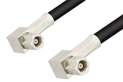 SMC Plug Right Angle to SMC Plug Right Angle Cable 60 Inch Length Using PE-B100 Coax