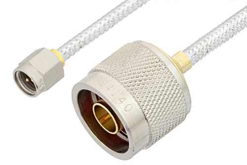 SMA Male to N Male Cable 6 Inch Length Using PE-SR402FL Coax