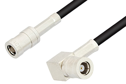 SMB Plug to SMB Plug Right Angle Cable Using PE-B100 Coax