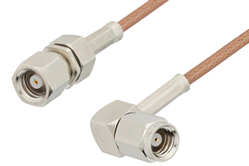 SMC Plug to SMC Plug Right Angle Cable 72 Inch Length Using RG178 Coax