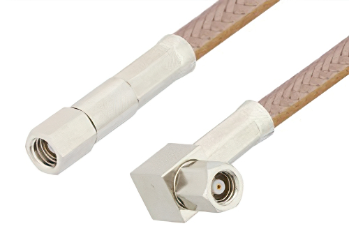SMC Plug to SMC Plug Right Angle Cable 36 Inch Length Using RG400 Coax